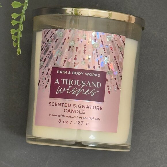 BBW A Thousand Wishes White Barn Bath & Body Works Single Wick Candle - Picture 5 of 10